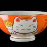 Grüne kawaii WinkeKatze Reisschale aus Keramik
